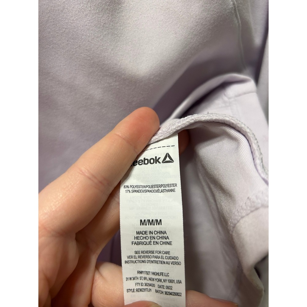 Reebok Quarter Zip Pullover Womens Medium Lavender Purple Excellent Thumbholes - Picture 6 of 7
